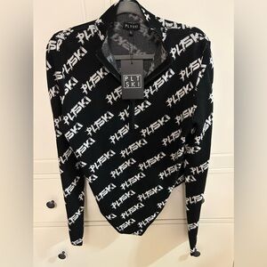 PRETTYLITTLETHING Black Ski Jacquard Knitted Bodysuit